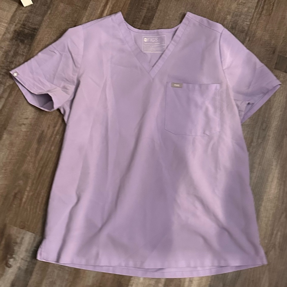 Figs Light Purple V-Neck Scrub Top